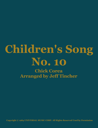 Book cover for Children's Song No. 10