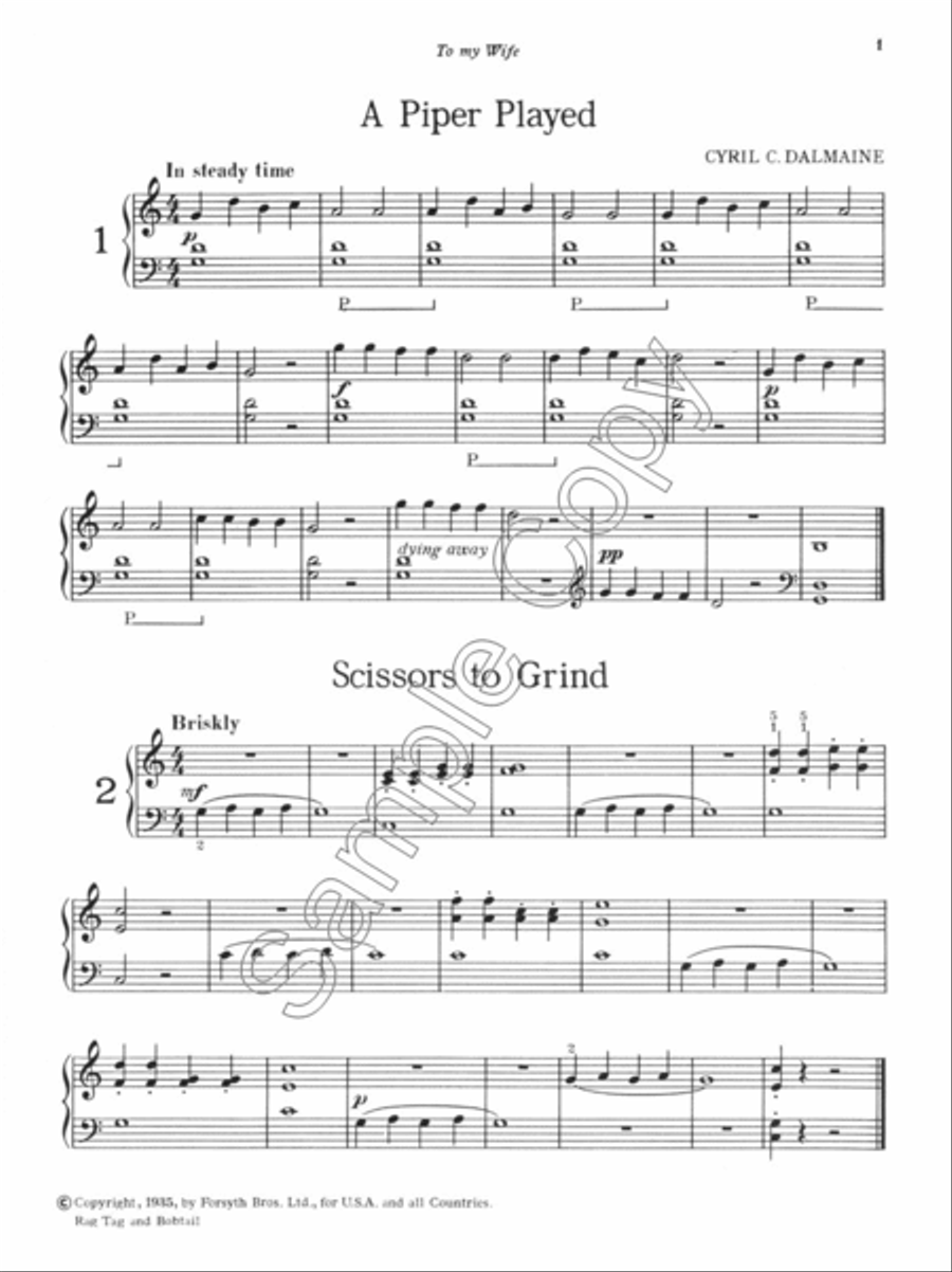 Rag Tag and Bobtail Piano Solo scores gallery preview page 2