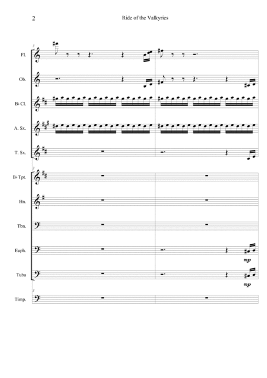 Wagner's Ride of the Valkyries - Score Only Concert Band scores gallery preview page 3