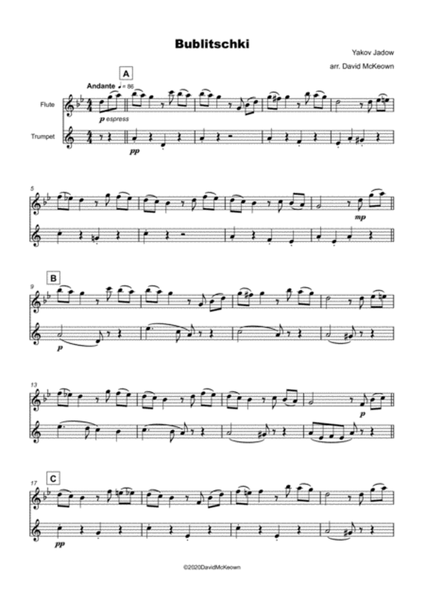Bublitschki, Russian Klezmer song for Flute and Trumpet Duet