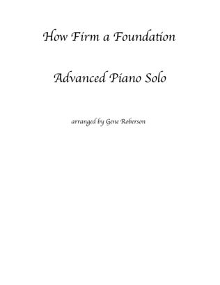 Book cover for How Firm a Foundation NEW PIANO SOLO