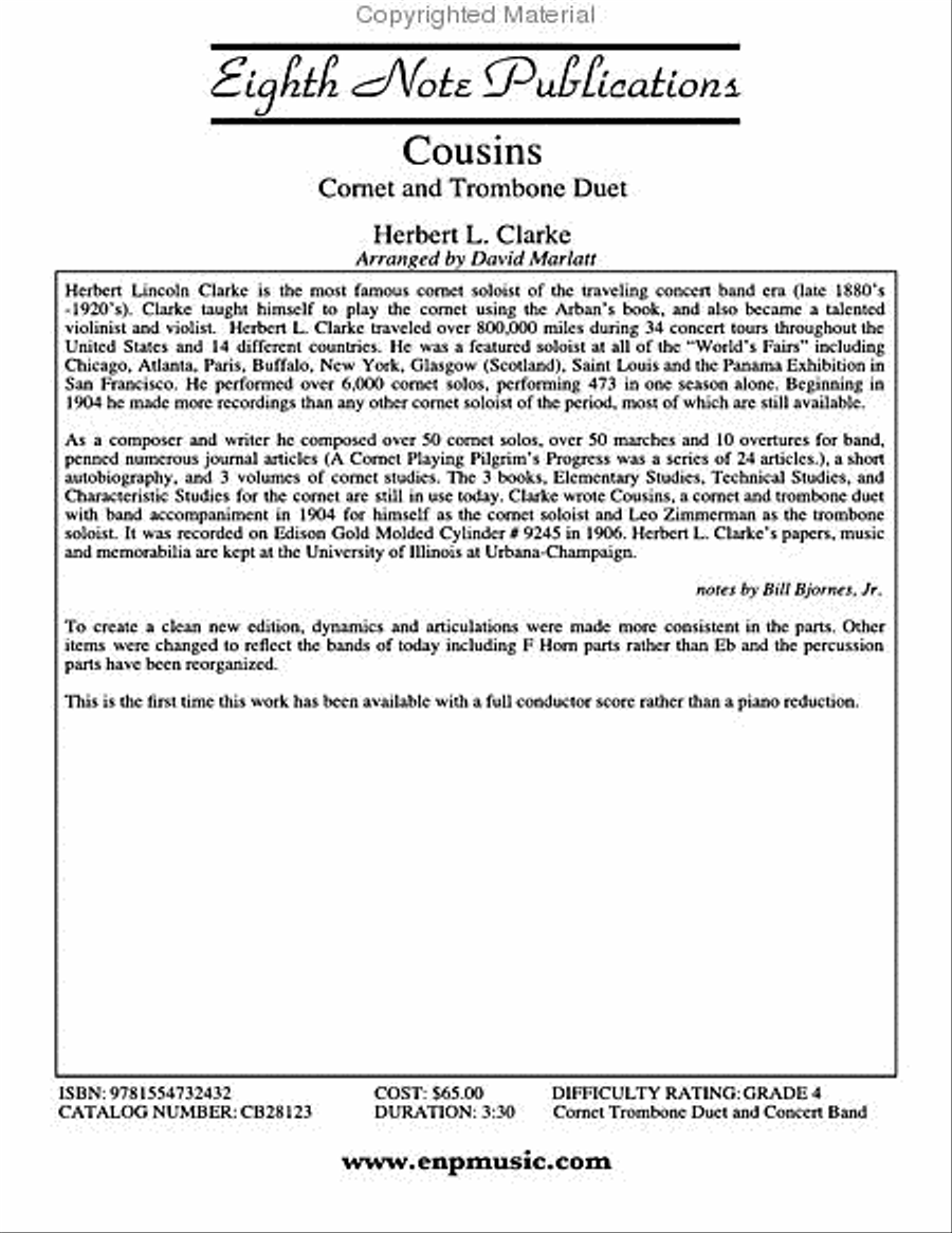 Cousins Cousins Concert Band scores gallery preview page 3