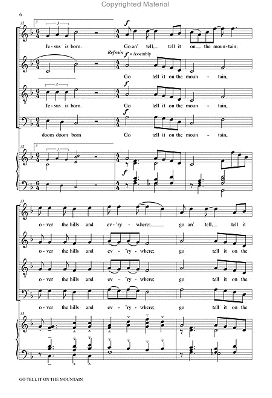Go Tell It on the Mountain 4-Part scores gallery preview page 7