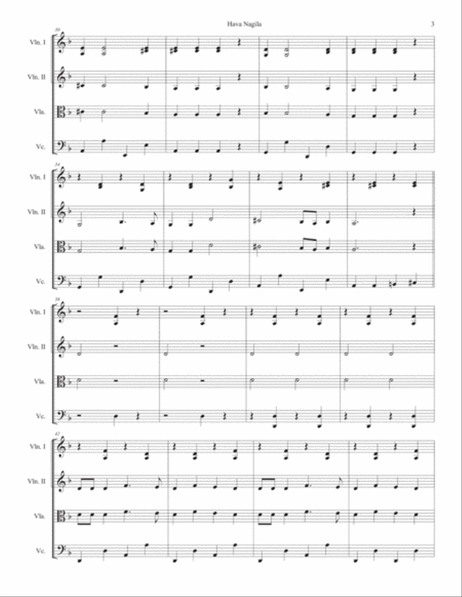 Hava Nagila String Trio scores gallery preview page 3