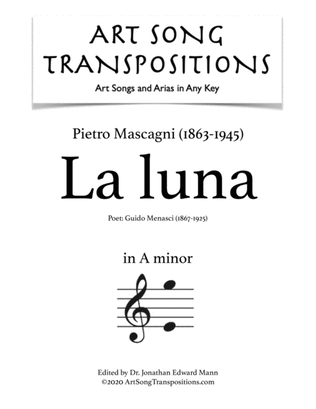 Book cover for MASCAGNI: La luna (transposed to A minor)