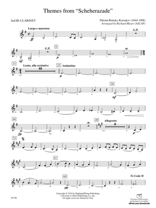 Themes from Scheherazade: 2nd B-flat Clarinet