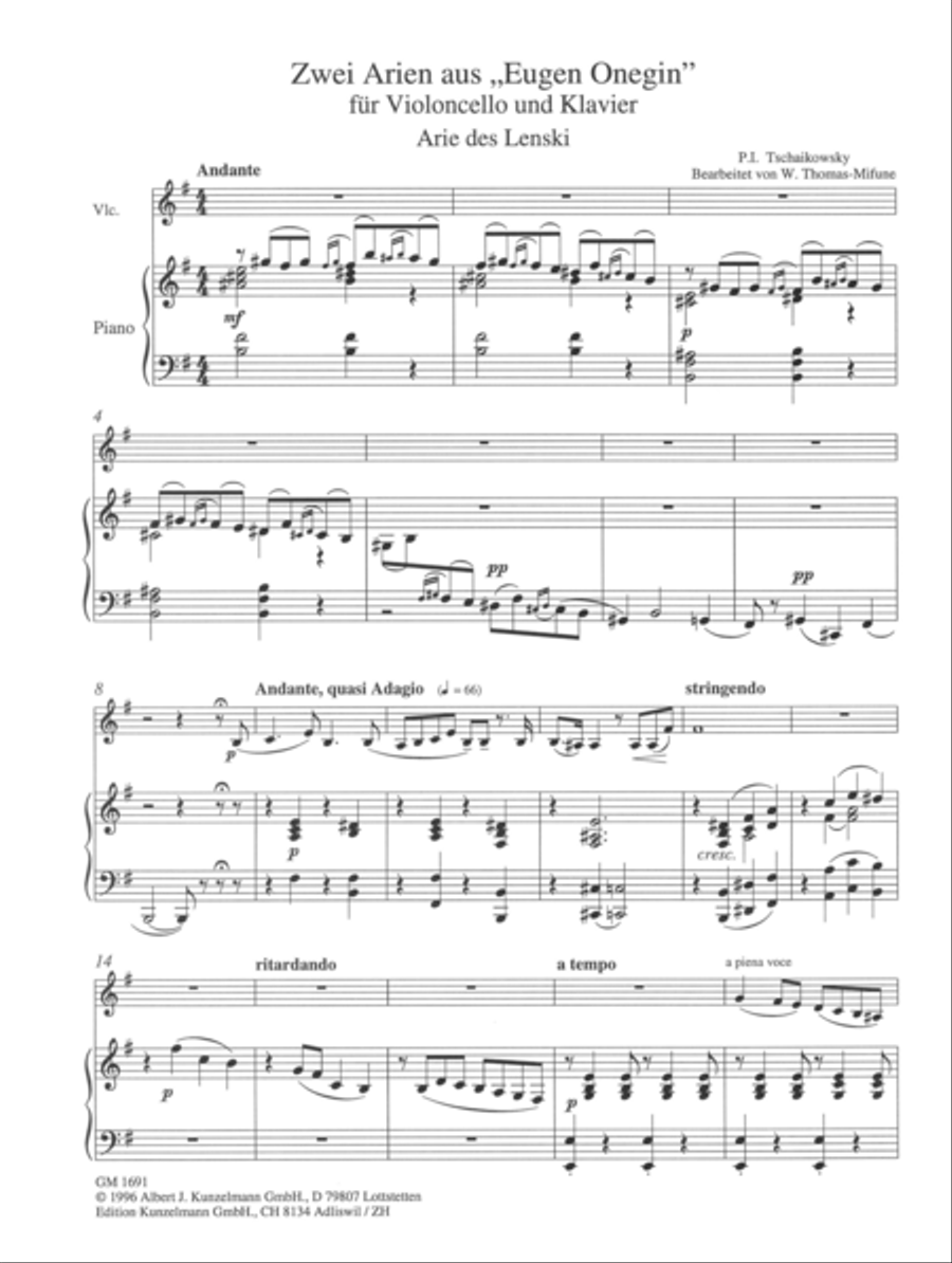2 arias from 'Eugen Onegin' Piano scores gallery preview page 2