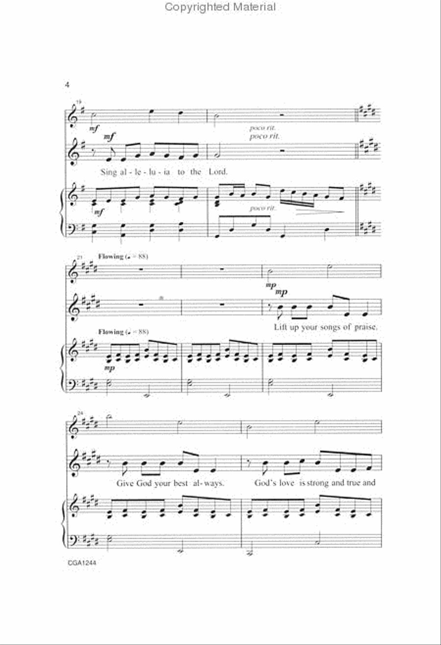 Sing Alleluia to the Lord Unison Choir scores gallery preview page 3