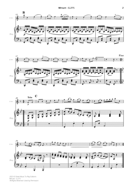 Minuet Op.11 No.5 - English Horn and Piano (Full Score and Parts) image number null