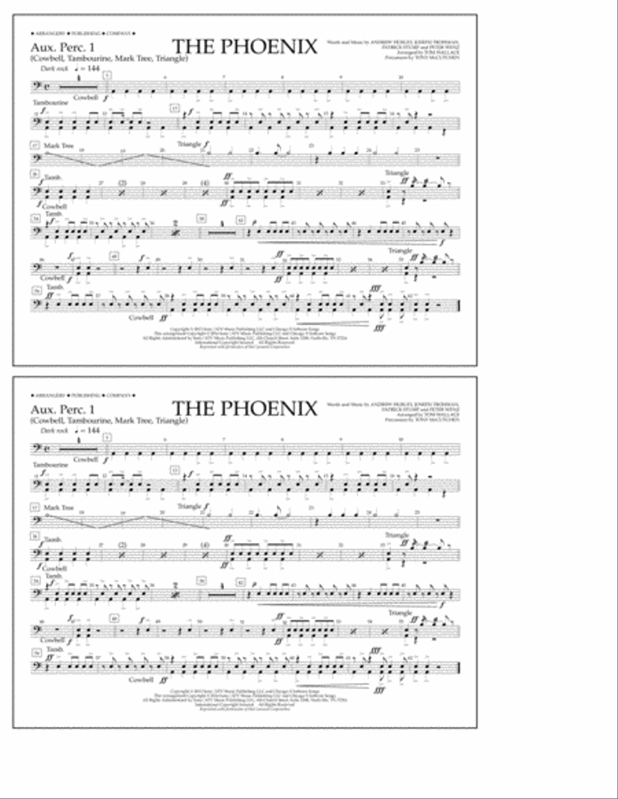 The Phoenix - Aux. Perc. 1 Marching Band scores gallery preview page 1