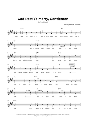 God Rest Ye Merry, Gentlemen (key of F-sharp minor)