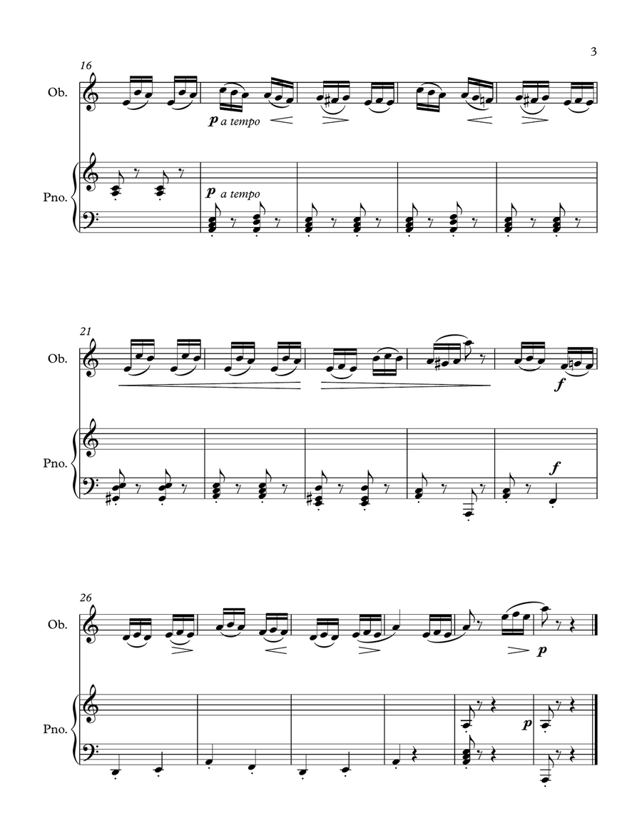 Inquietude for Oboe Piano scores gallery preview page 3