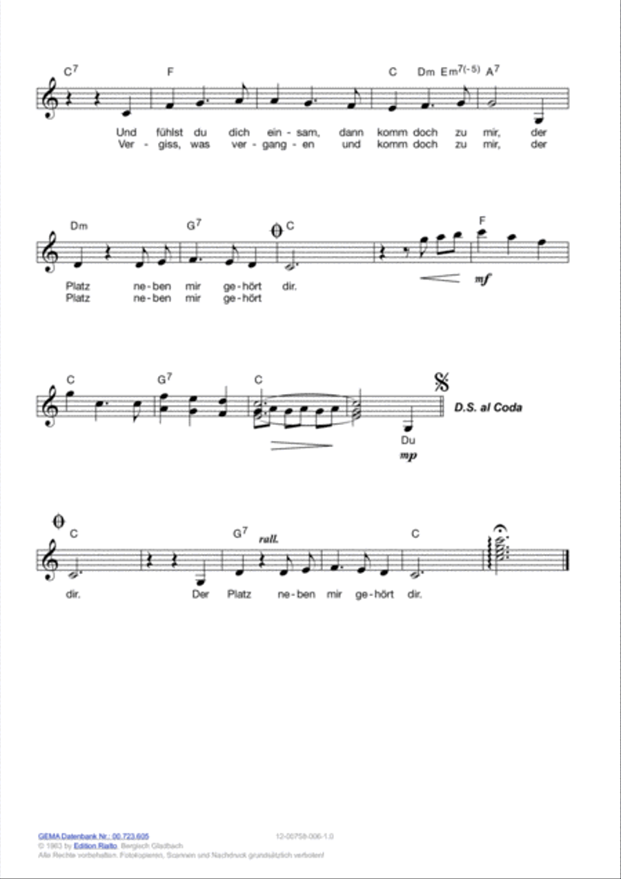Der Platz neben mir Der Platz neben mir Voice scores gallery preview page 3