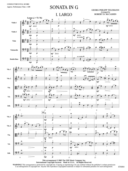 Sonata in G: Score