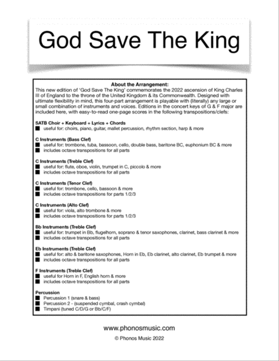 God Save The King! - Ultimate Flex Arrangement School and Community scores gallery preview page 2