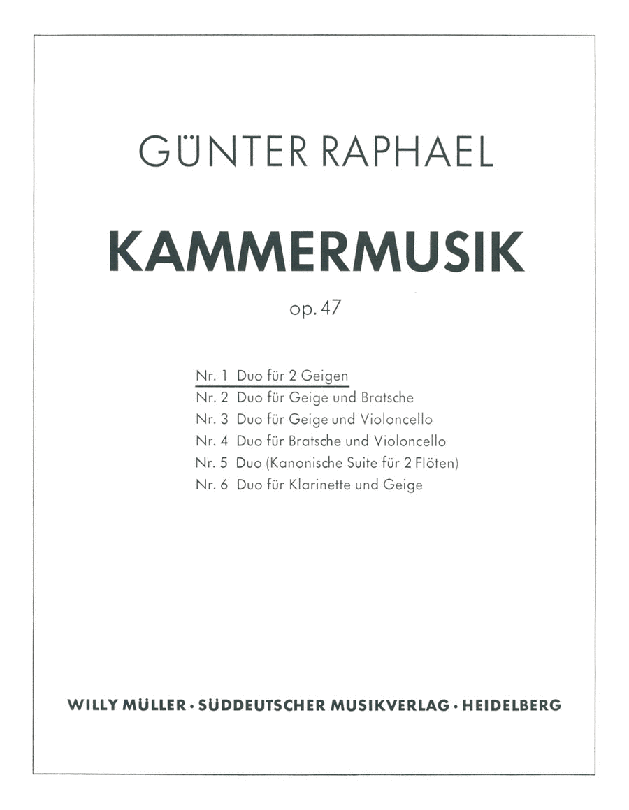 Duo (1940) g minor, Op. 47,1 Violin scores gallery preview page 1