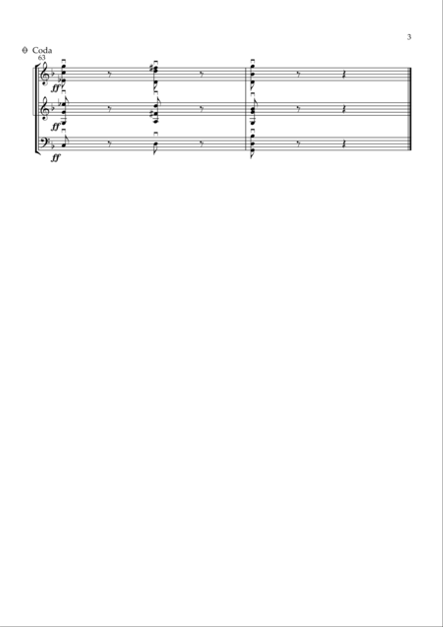 Brahms Hungarian Dance No. 5 in G Minor for String trio String Trio scores gallery preview page 3