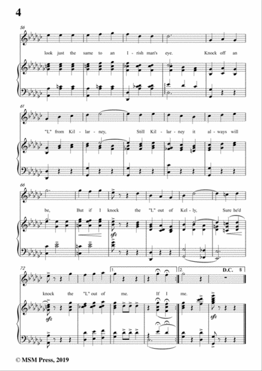 Bert Grant-If I Knock the 'L' Out of Kelly,in G flat Major,for Voice&Piano Voice scores gallery preview page 6