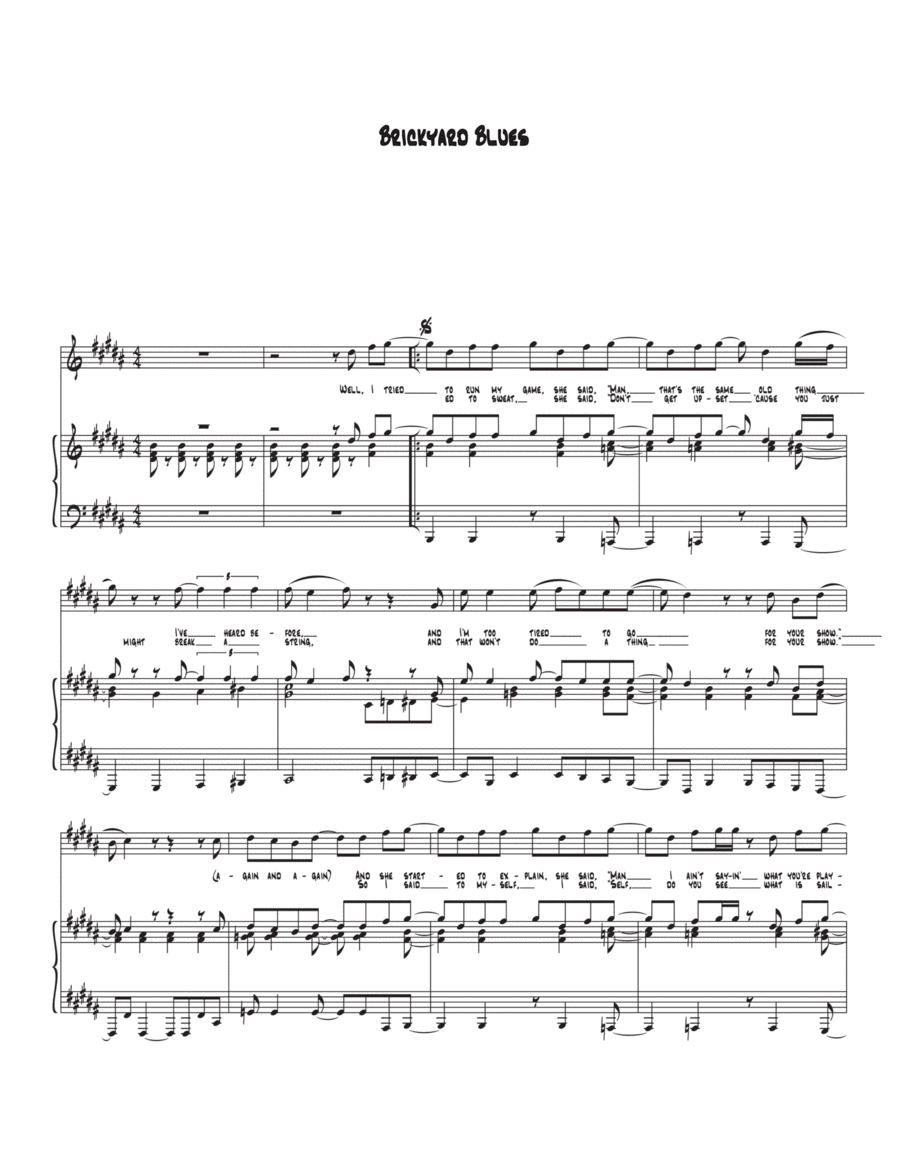 Play Something Sweet (brickyard Blues) Voice scores gallery preview page 1