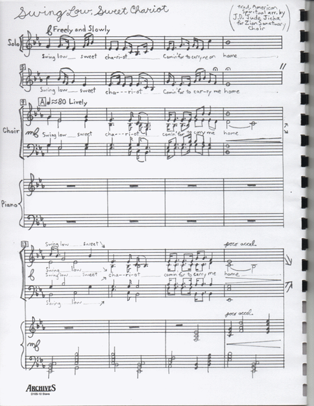 Swing Low, Sweet Chariot (SATB with solo)