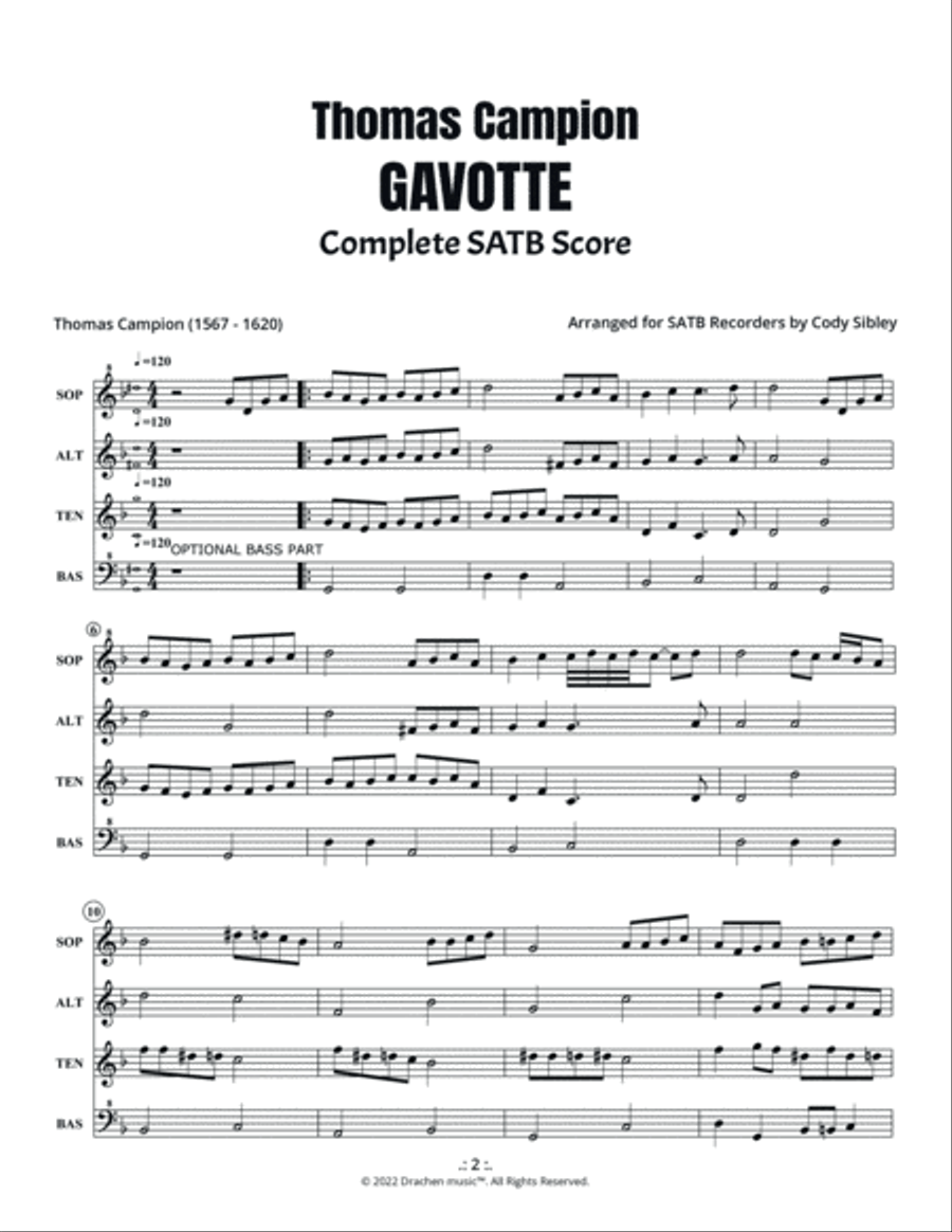 Gavotte in F Major Soprano Recorder scores gallery preview page 4