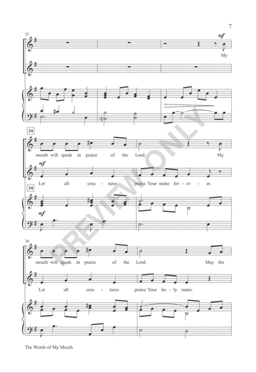 The Words of My Mouth The Words of My Mouth Unison Choir scores gallery preview page 6