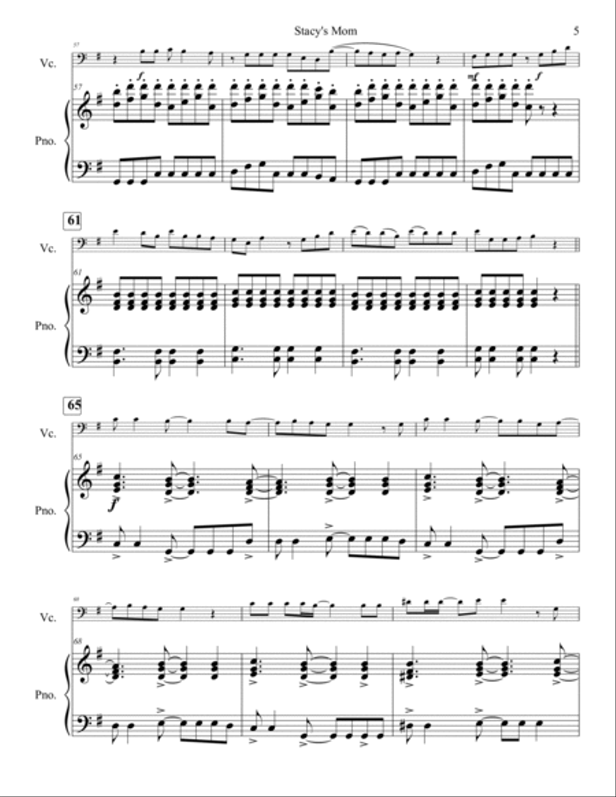 Stacy's Mom Piano scores gallery preview page 6