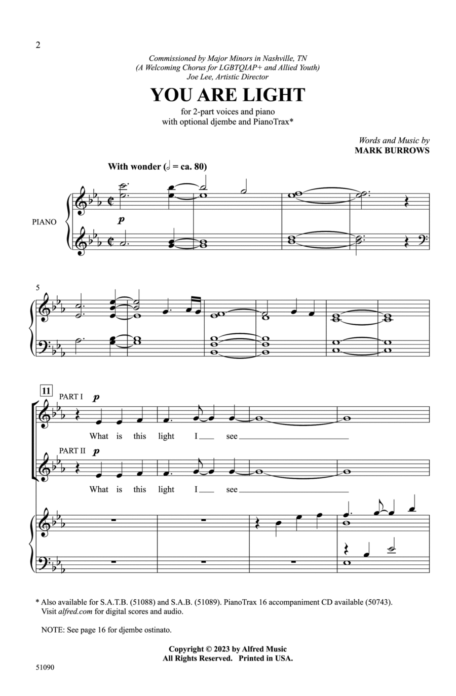 You Are Light Choir scores gallery preview page 1