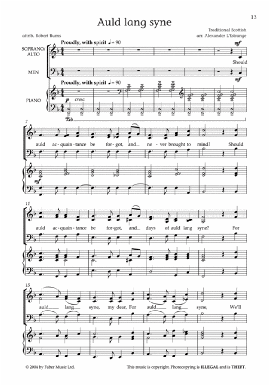 Auld Lang Syne 3-Part scores gallery preview page 4