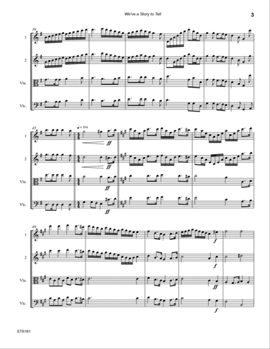 WE'VE A STORY TO TELL TO THE NATIONS - String Quartet (unaccompanied) A Cappella scores gallery preview page 3