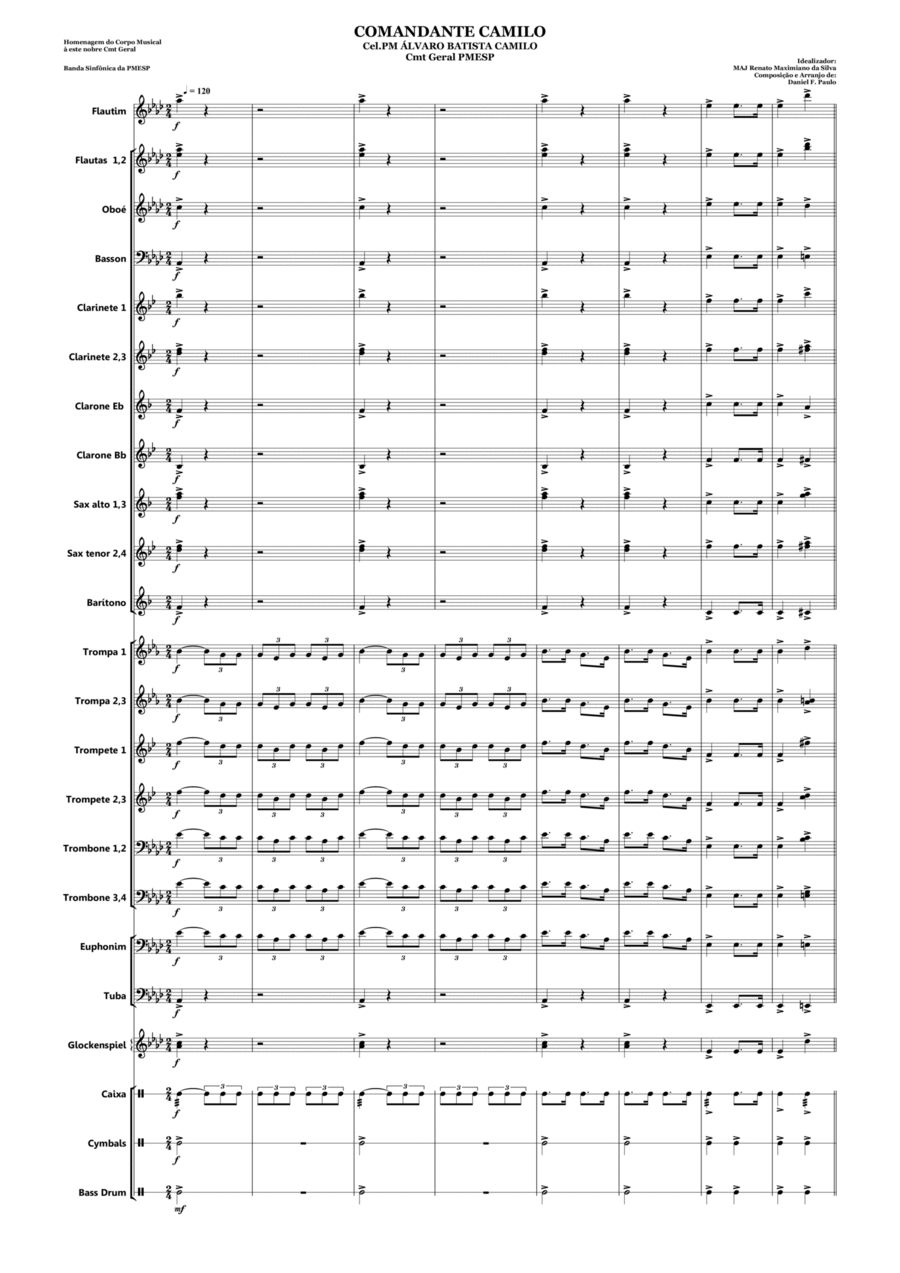 Comandante Camilo Concert Band scores gallery preview page 1
