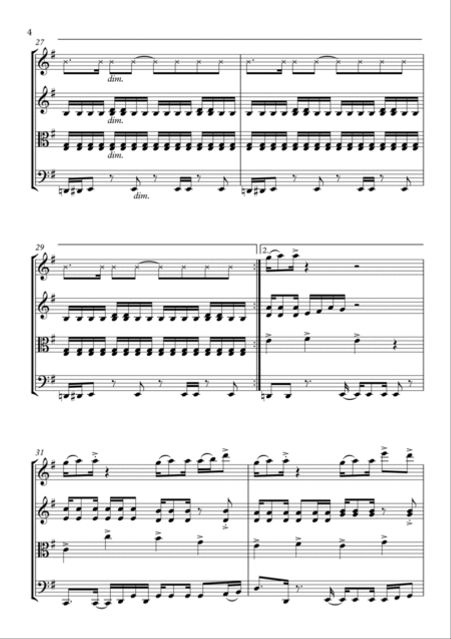Power Feat. Stormzy Power Feat. Stormzy String Quartet scores gallery preview page 5