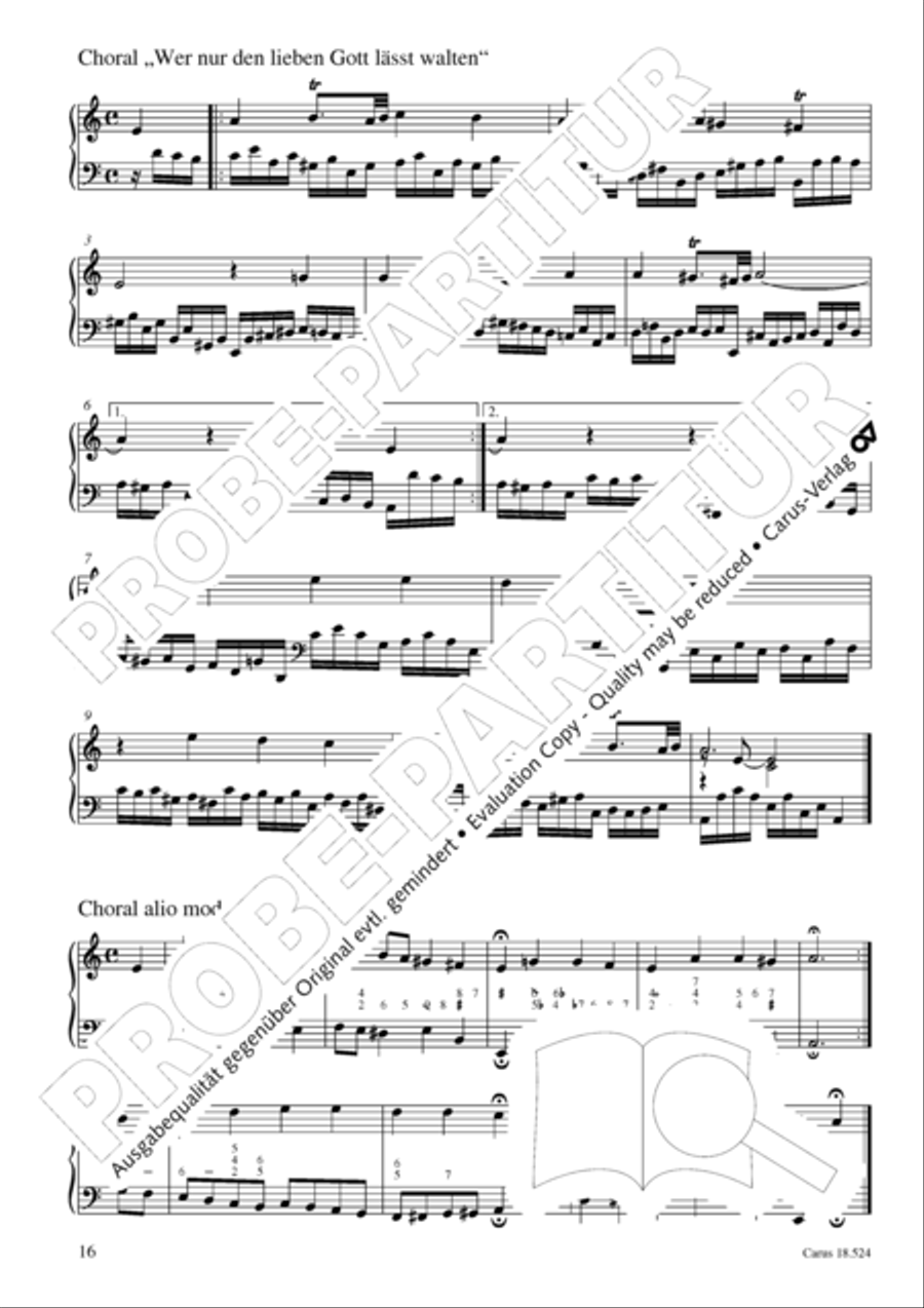 Chorale arrangements. First part of the Clavier-Ubung