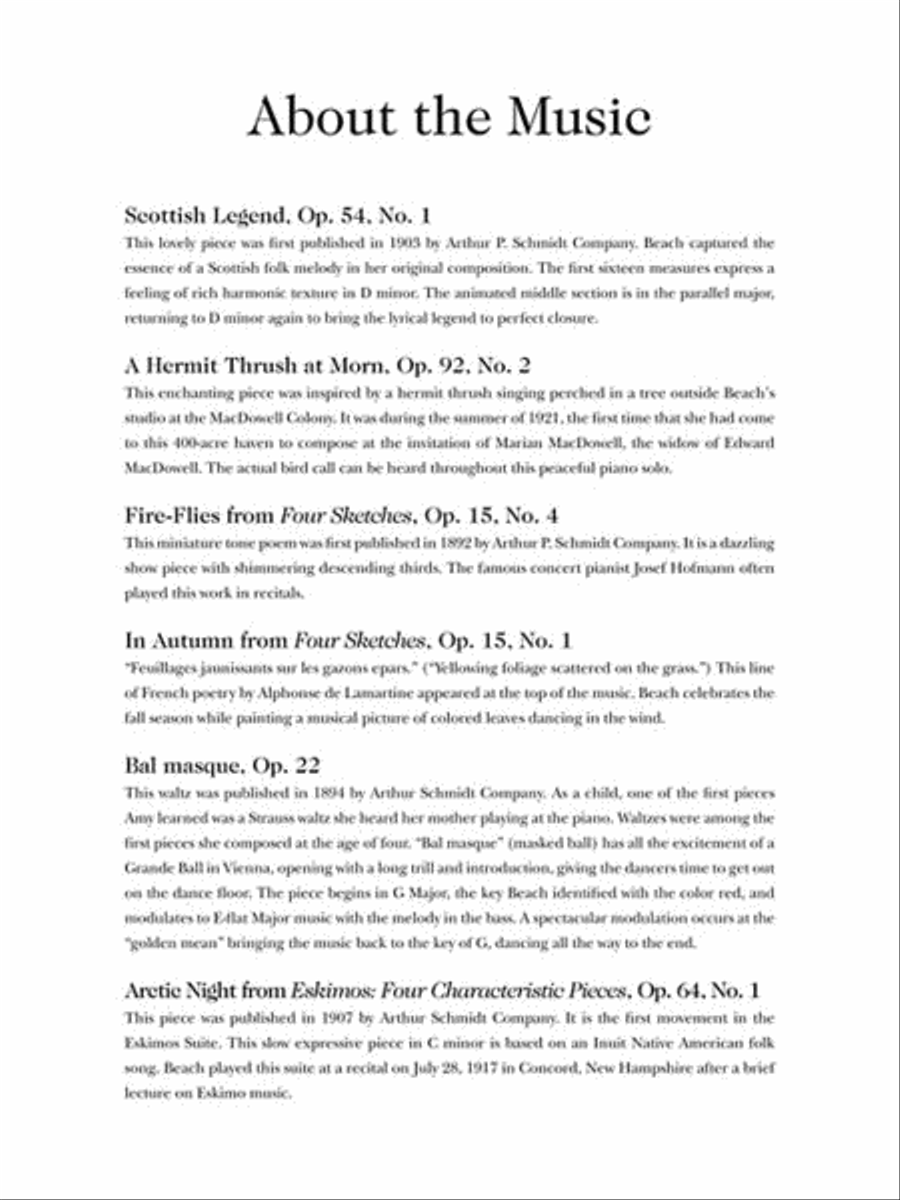 Piano Music of Amy Beach Piano Solo scores gallery preview page 5