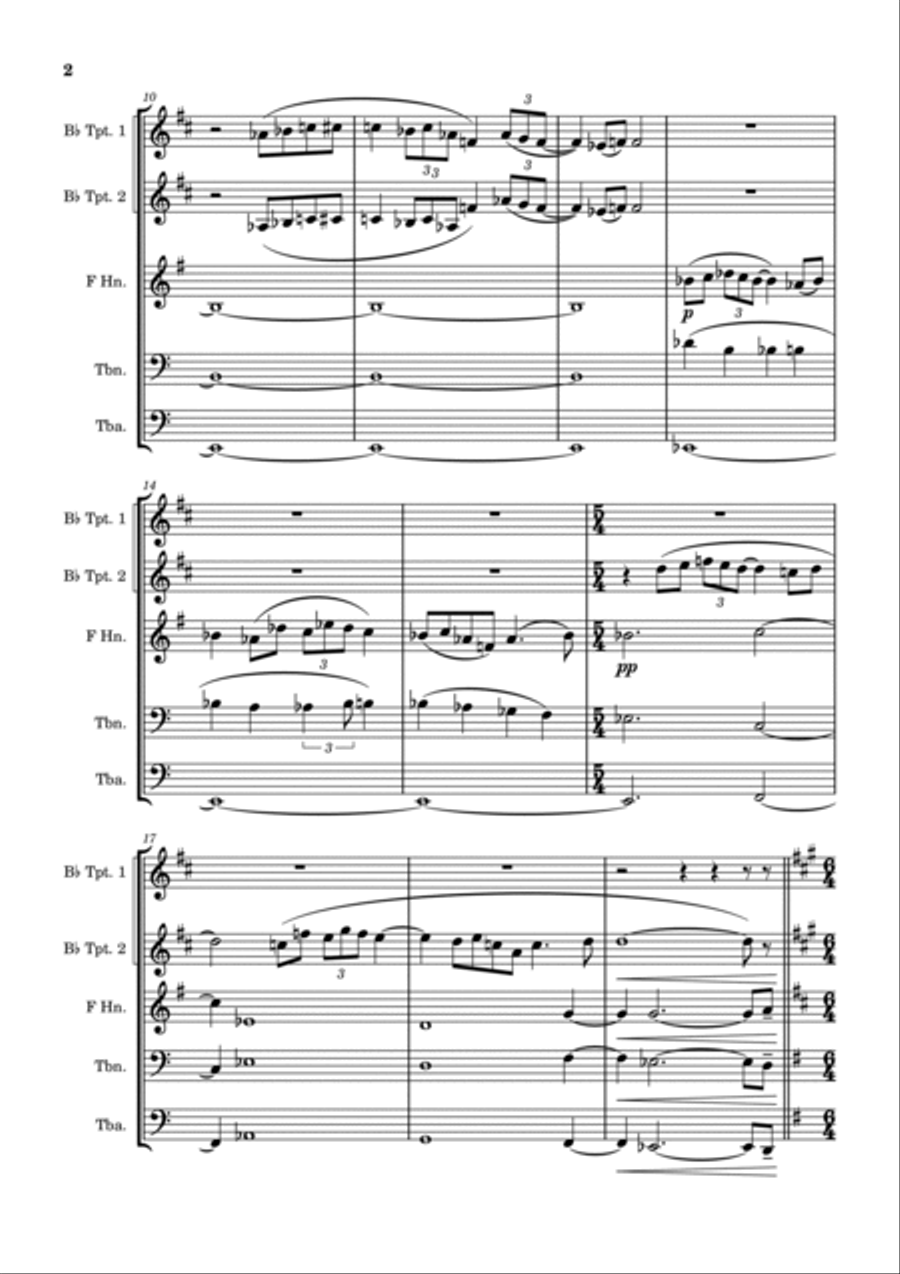 Pines of Rome - Respighi - Brass Quintet Brass Quintet scores gallery preview page 2