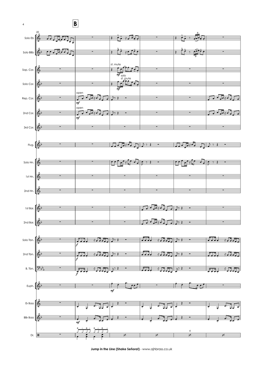 Jump In The Line Brass Band scores gallery preview page 6