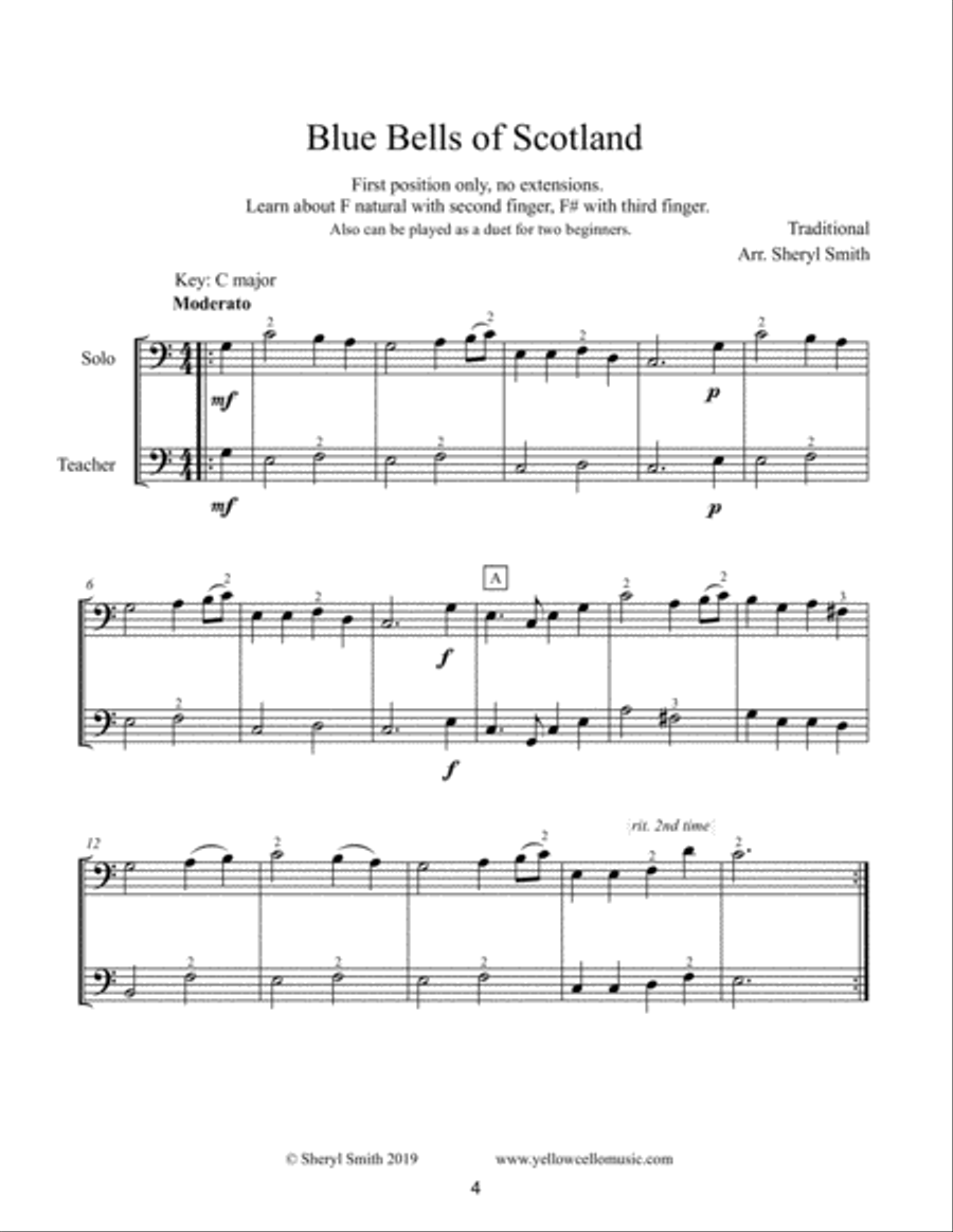 Easy Cello Solos - Teacher Edition (with cello accompaniment) Cello Solo scores gallery preview page 4