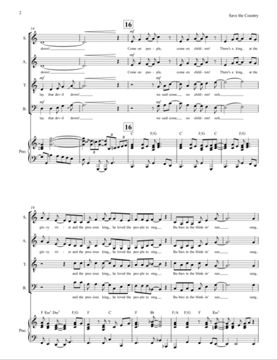Save The Country Save The Country 4-Part scores gallery preview page 2