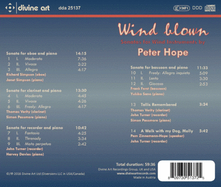 Wind Blown: Sonatas for Wind Instruments by Peter Hope