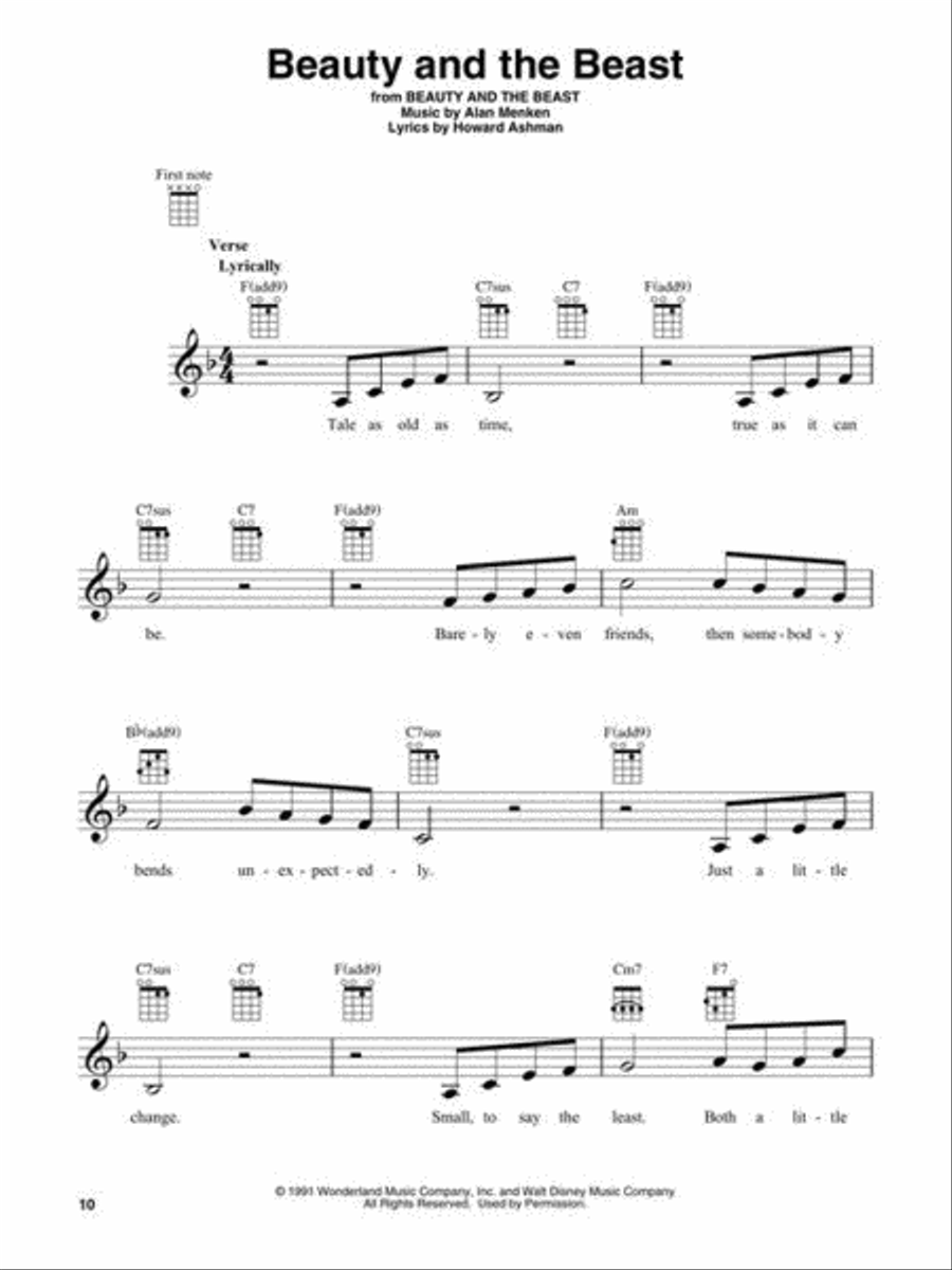 First 50 Disney Songs You Should Play on Ukulele Ukulele scores gallery preview page 9