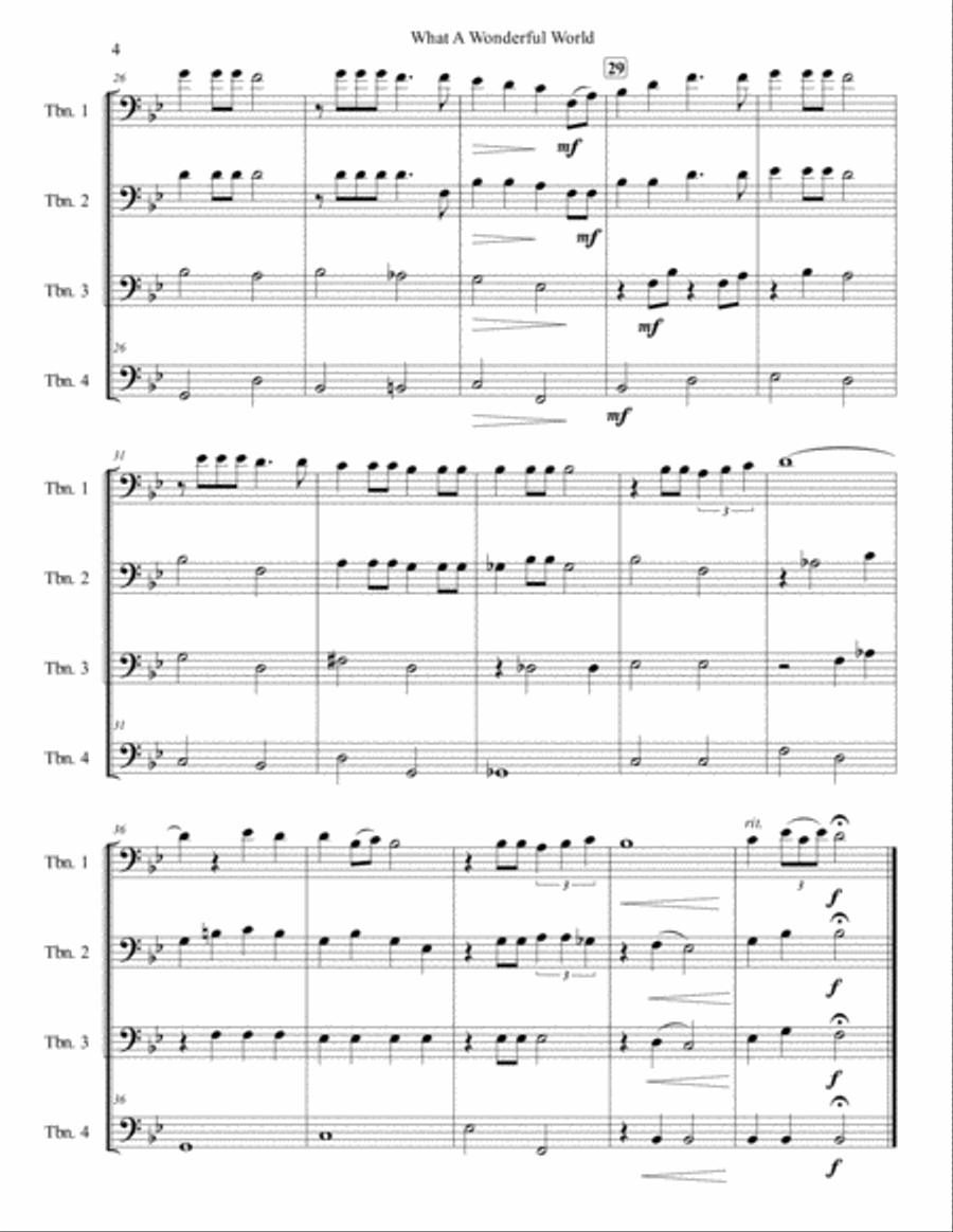 What A Wonderful World What A Wonderful World Brass Ensemble scores gallery preview page 4