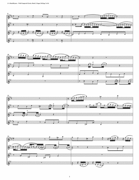 Fugue 20 from Well-Tempered Clavier, Book 2 (Clarinet Quartet) image number null