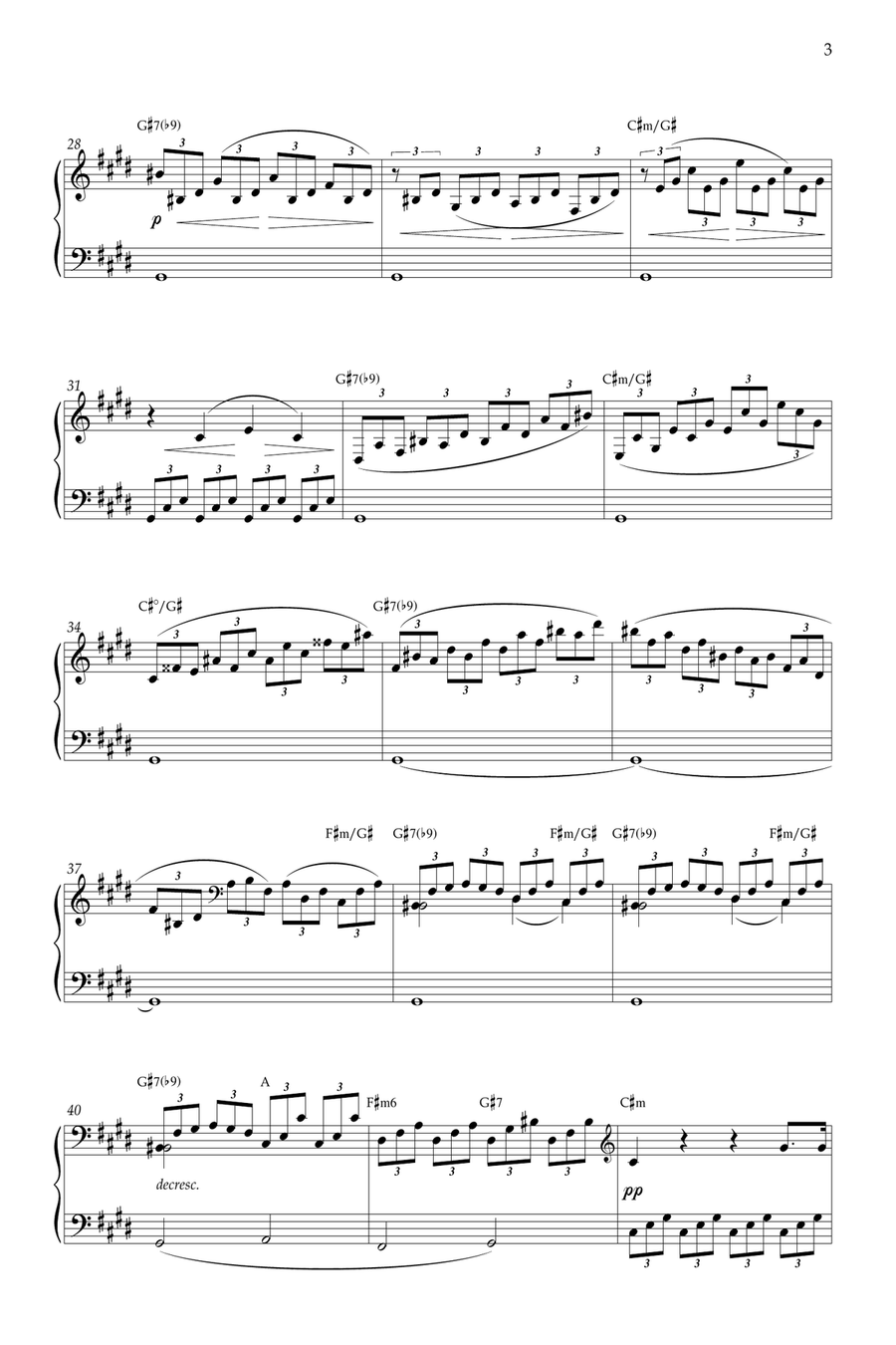 Moonlight Sonata (Beethoven) C# minor - Piano and chords Piano Solo scores gallery preview page 3