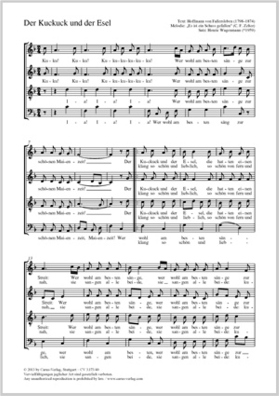 Der Kuckuck und der Esel 4-Part scores gallery preview page 1