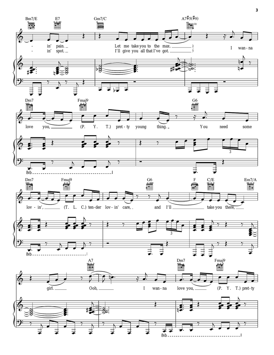 P.Y.T. (Pretty Young Thing) Piano, Vocal, Guitar scores gallery preview page 3