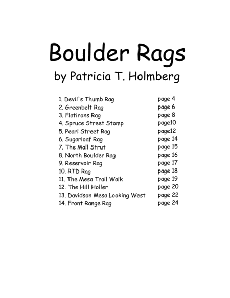Boulder Rags - Arranged for Flute, Clarinet and Bass Clarinet - BASS CLARINET PART