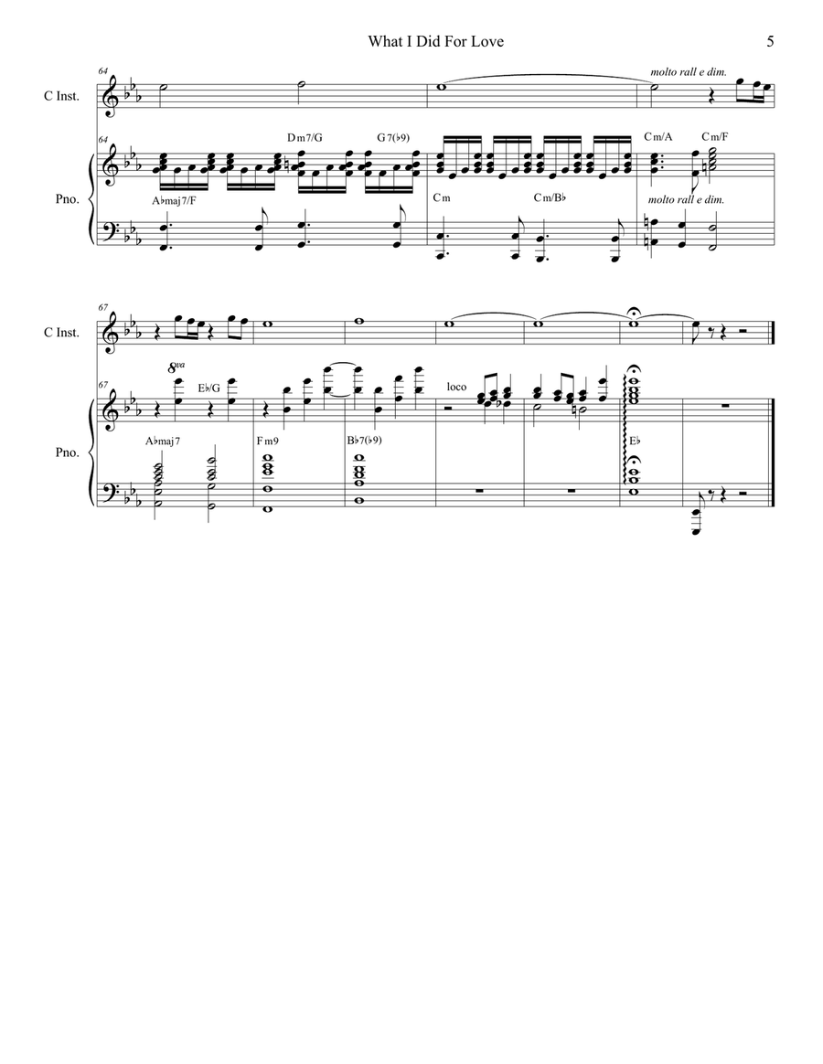 What I Did For Love Piano scores gallery preview page 5