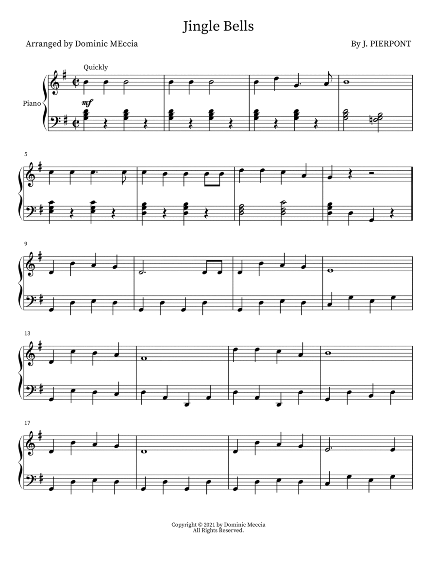 Jingle Bells Voice scores gallery preview page 1
