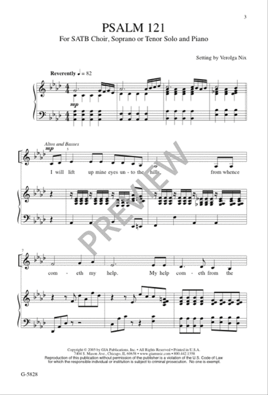 Psalm 121 4-Part scores gallery preview page 1