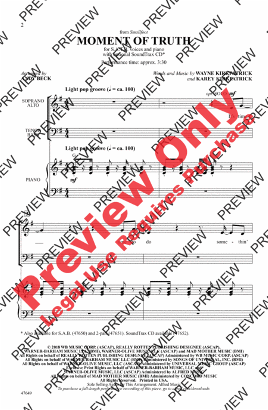 Moment of Truth Moment of Truth 4-Part scores gallery preview page 2